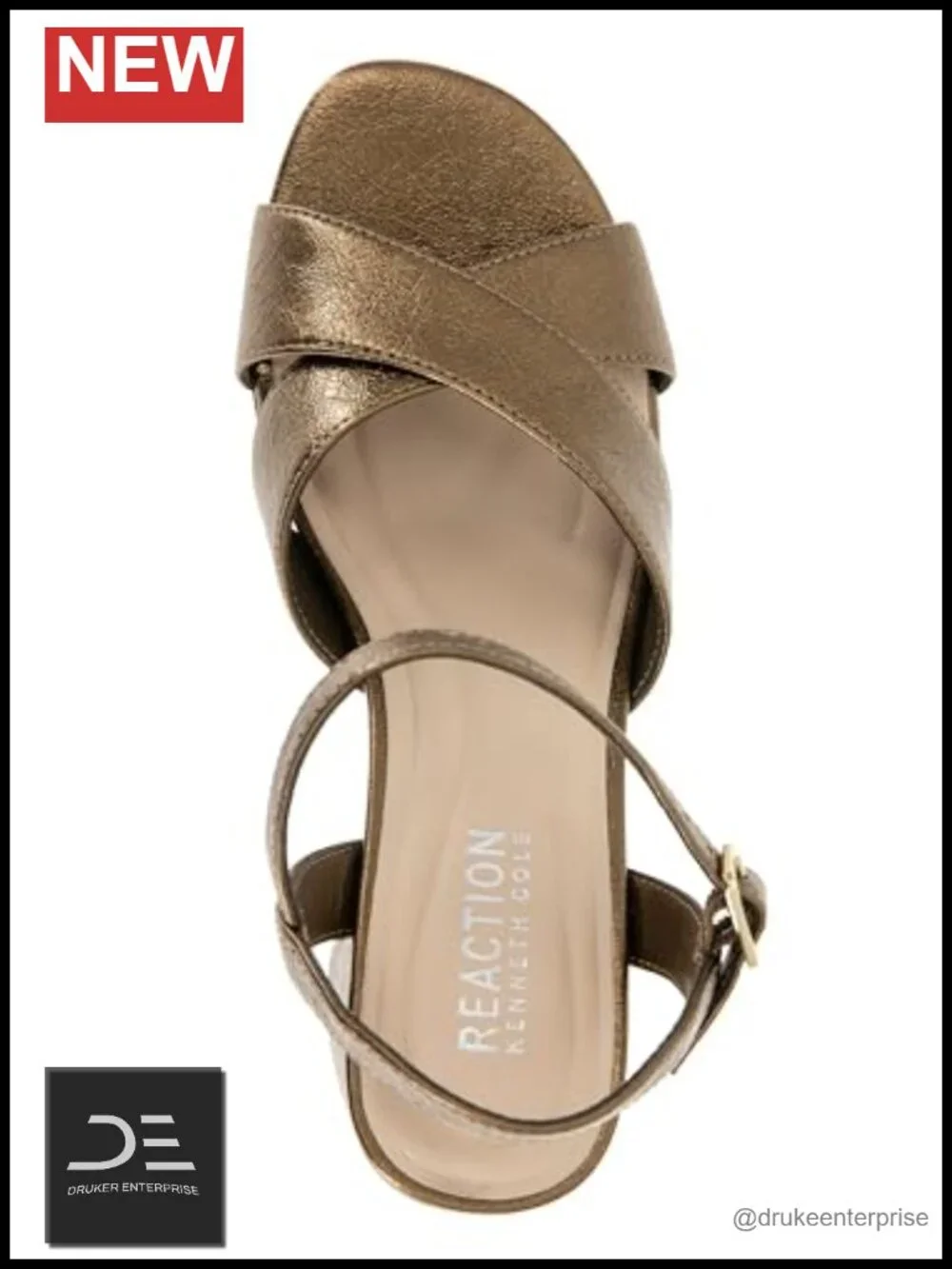 Faux Leather Platform Sandals Ankle Strap Block Heel Round Toe